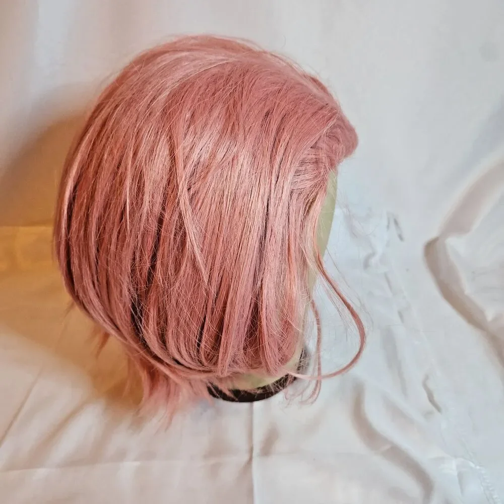Pink Short Cosplay Wig Women Anime Costume Halloween Party Adult